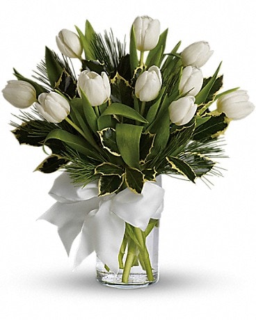 Tulips And Pine Bouquet