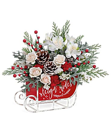 Teleflora's Frosted Sleigh Bouquet